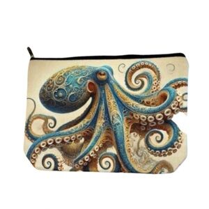 Octopus Makeup Bag Zips NWOT